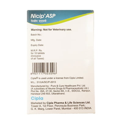 Nicip Asp Strip Of 10 Tablets