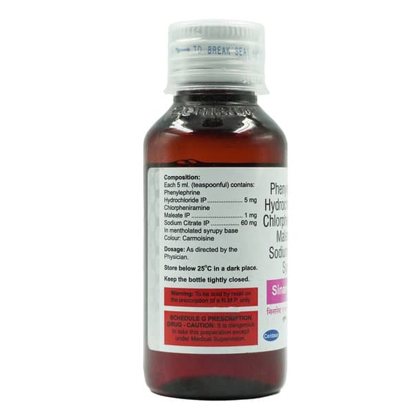 Sinarest Af Junior Rose Flavour Bottle Of 75Ml Syrup