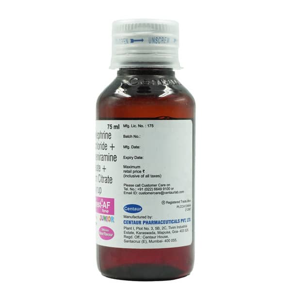Sinarest Af Junior Rose Flavour Bottle Of 75Ml Syrup