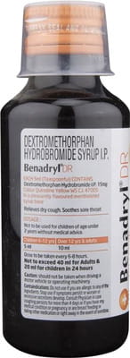 Benadryl Dr Menthol Lemon Flavour Sugar Free Bottle Of 100ml Syrup
