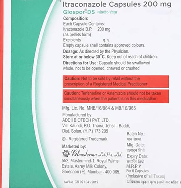 Glospor Ds 200mg Strip Of 10 Capsules