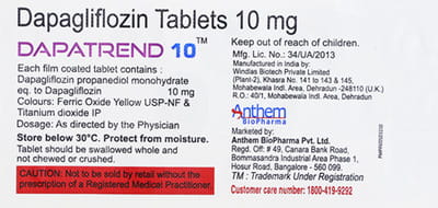 Dapatrend 10mg Strip Of 14 Tablets