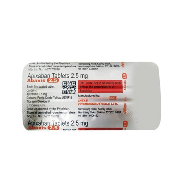 Abaxis 2.5Mg Strip Of 10 Tablets