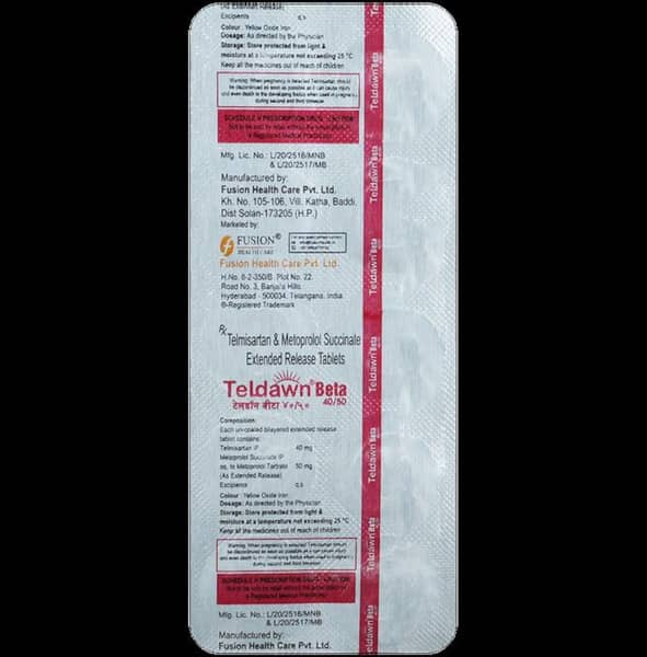 Teldawn Beta 40/50Mg Strip Of 10 Tablets