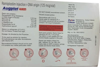 Augplat 125mcg Dry Vial Of 1 Solution For Injection
