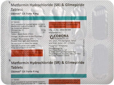 Obimet Gx Forte 4mg Strip Of 10 Tablets