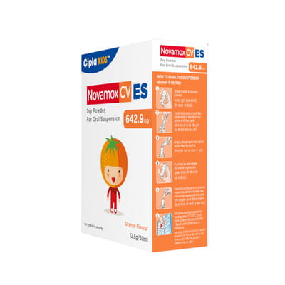 Novamox Cv Es Orange Flavour Bottle Of 50ml Dry Suspension