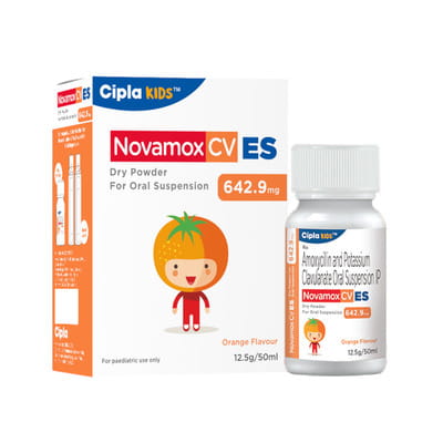 Novamox Cv Es Orange Flavour Bottle Of 50ml Dry Suspension