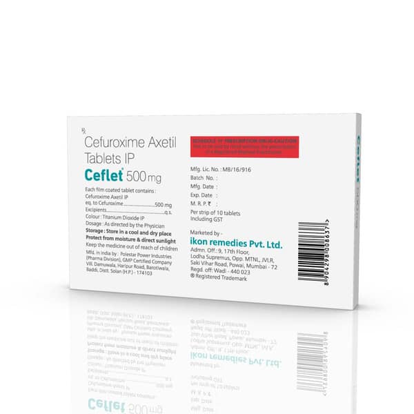 Ceflet 500Mg Strip Of 10 Tablets