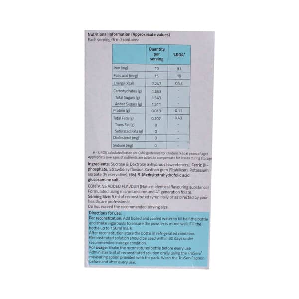 Tasiron Strawberry Flavour Bottle Of 150ml Dry Syrup