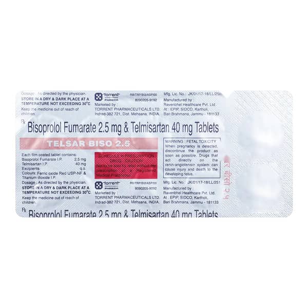 Telsar Biso 2.5/40Mg Strip Of 10 Tablets