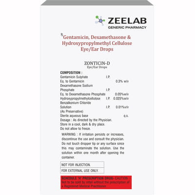 Zonticin D Bottle Of 5ml Eye/Ear Drops