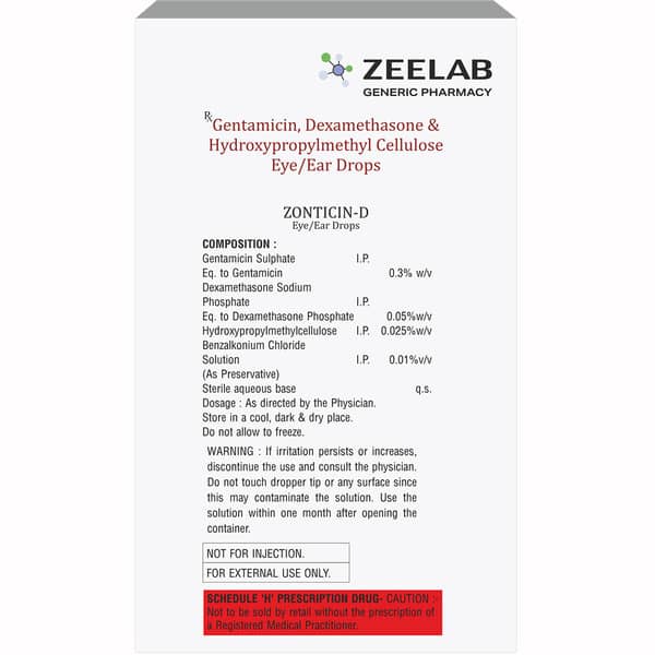 Zonticin D Bottle Of 5ml Eye/Ear Drops