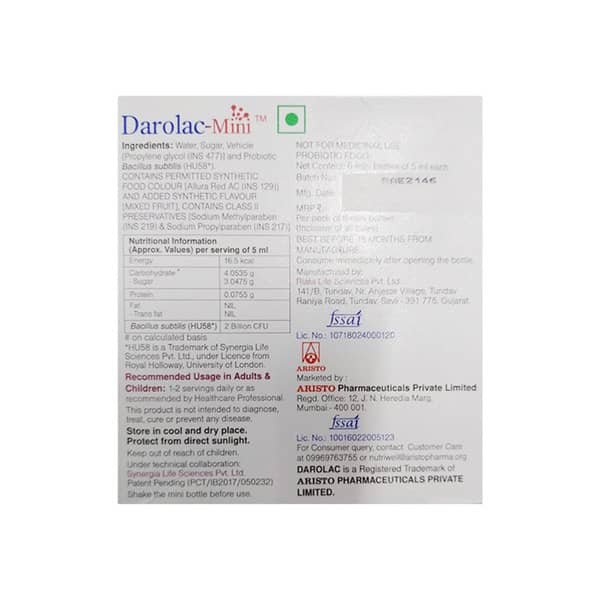 Darolac Mini Bottle Of 5ml Liquid (Pack Of 6)