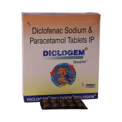 Diclogem 50/325mg Strip Of 20 Tablets