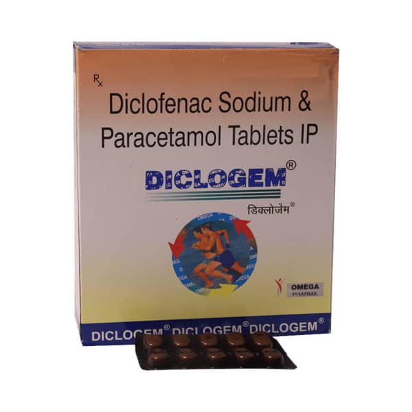Diclogem 50/325mg Strip Of 20 Tablets
