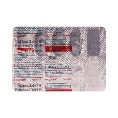 Diclogem 50/325mg Strip Of 20 Tablets