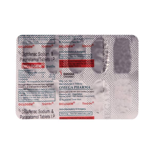 Diclogem 50/325mg Strip Of 20 Tablets