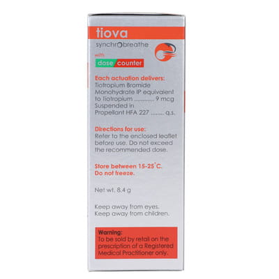 Tiova 9mcg Synchrobreathe With Dose Counter Box Of 120md Metered Dose Inhaler