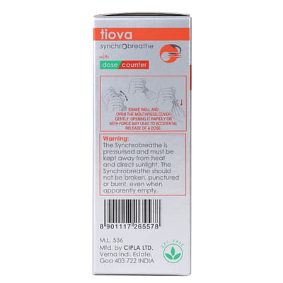 Tiova 9mcg Synchrobreathe With Dose Counter Box Of 120md Metered Dose Inhaler