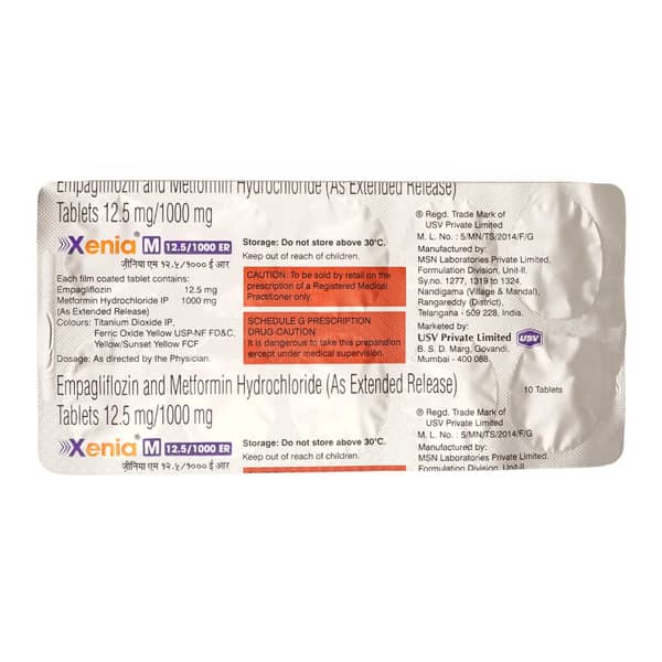 Xenia M 12.5/1000mg Er Strip Of 10 Tablets
