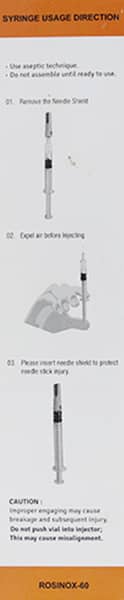 Rosinox 60mg Pre Filled Syringe Of 0.6ml Injection