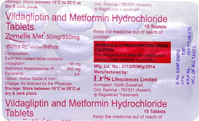 Zomelis Met 50/850mg Strip Of 15 Tablets