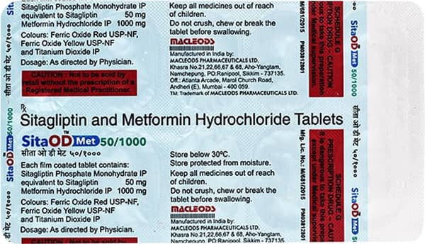 Sita Od Met 50/1000mg Strip Of 10 Tablets