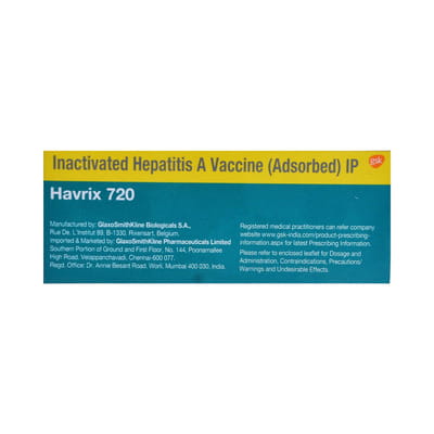 Havrix 720 Junior Monodose Vial Of 0.5ml Vaccine
