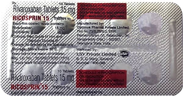 Ricosprin 15mg Strip Of 10 Tablets