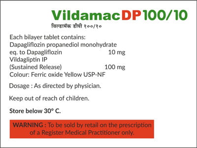 Vildamac Dp 100/10mg Strip Of 10 Tablets