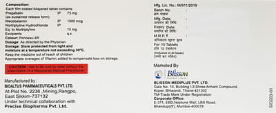 नर्वेनिया एनटी 10 टैबलेट की स्ट्रिप