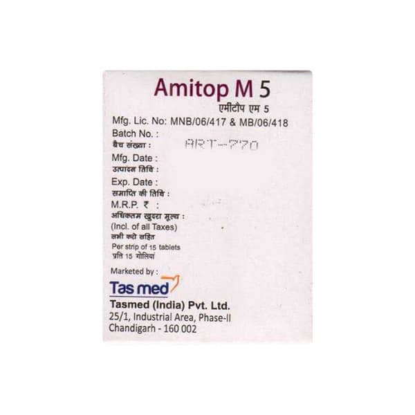 Amitop M 5mg Strip Of 15 Tablets