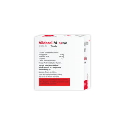 Vildacel M 50/500mg Strip Of 10 Tablets