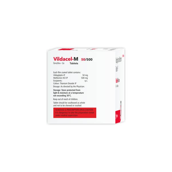 Vildacel M 50/500Mg Strip Of 10 Tablets