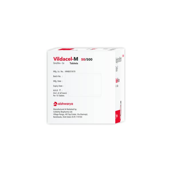 Vildacel M 50/500Mg Strip Of 10 Tablets