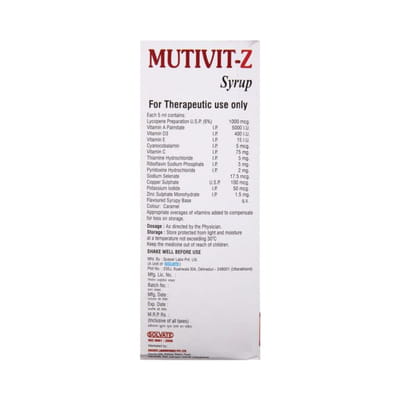 Mutivit Z Bottle Of 200ml Syrup