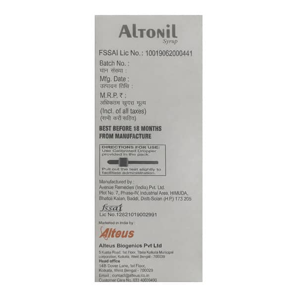 Altonil Bottle Of 100Ml Syrup