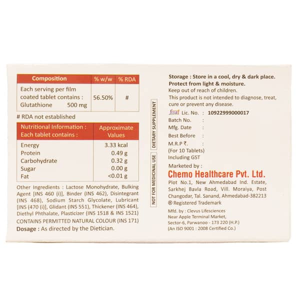 Glutiox 500Mg Strip Of 10 Tablets