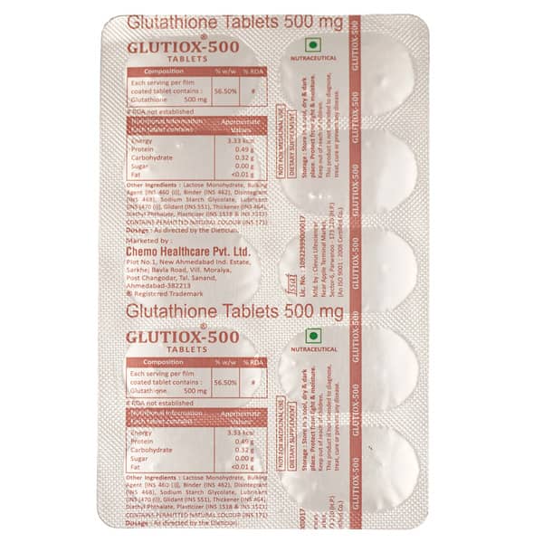 Glutiox 500Mg Strip Of 10 Tablets