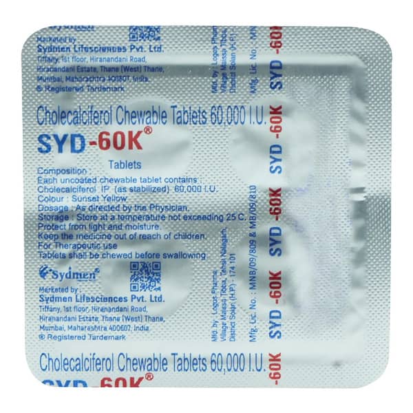 Syd 60K Strip Of 4 Chewable Tablets