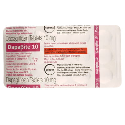 Dapabite 10mg Strip Of 15 Tablets