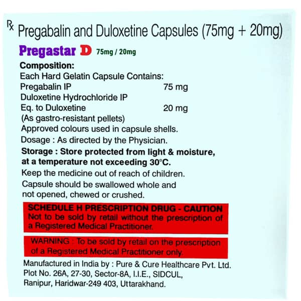 Pregastar D 75/20mg Capsule