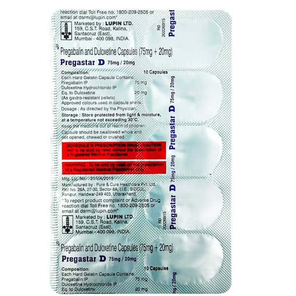 Pregastar D 75/20mg Capsule