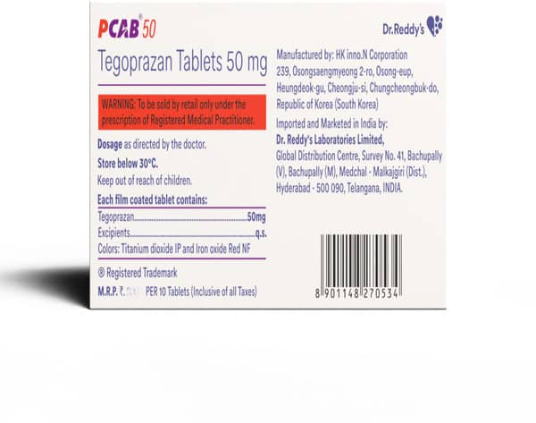 Pcab 50mg Strip Of 10 Tablets