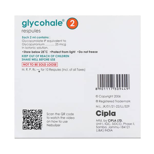 Glycohale 2 25mcg 2ml Packet Of 10 Respules