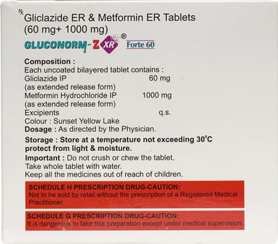 Gluconorm Zxr Forte 60 Strip Of 10 Tablets