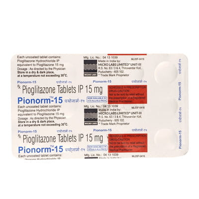 Pionorm 15mg Strip Of 15 Tablets