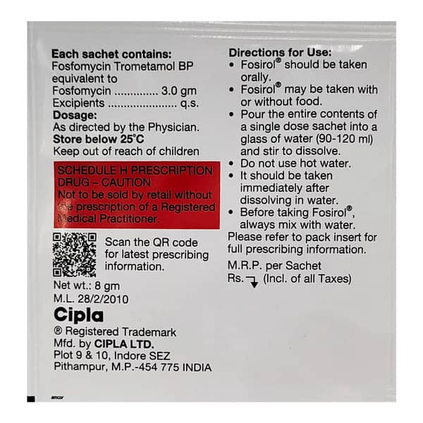 Fosirol 3Gm Orange Flavour Sachet Of 8Gm Oral Powder