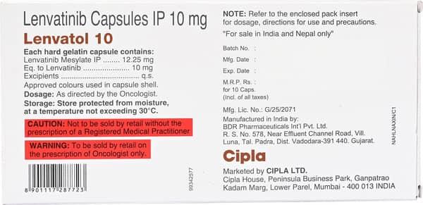 Lenvatol 10mg Strip Of 10 Capsules